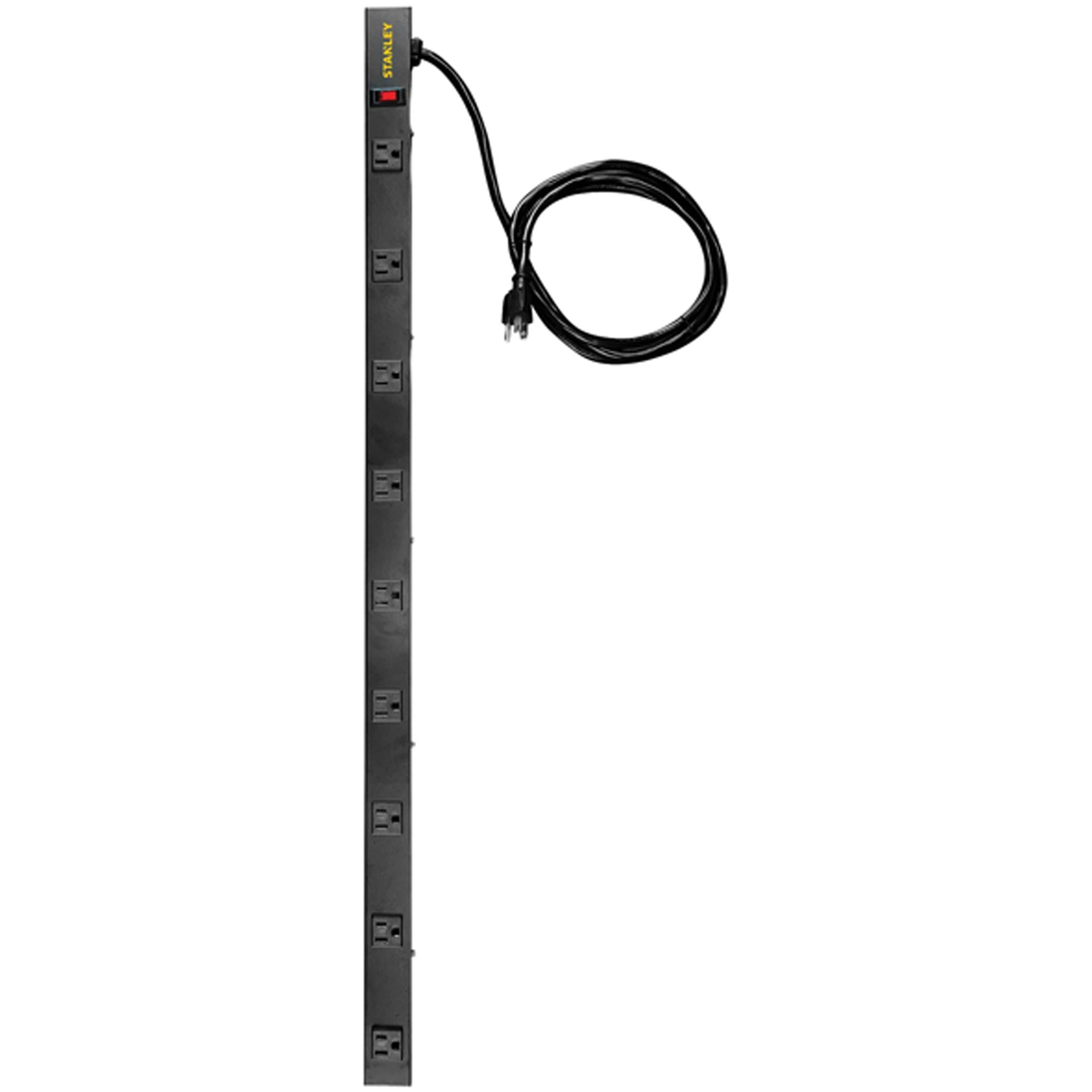 Stanley SurgeMAX Pro, 9-Outlet Surge-Protector Power Bar, Cord Length 6 ft, Cable Gauge 14 Amps 15 Model# 31610
